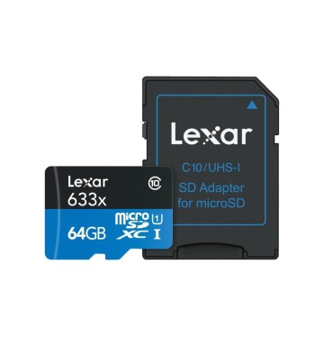 LEXAR MICRO SD HIGH SPEED & ADAPTER 64GB (U3)