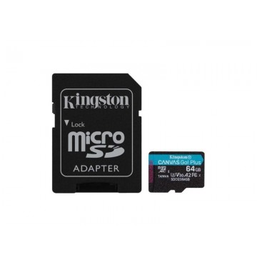 KINGSTON MICRO SD CANVAS GO! PLUS (SDCG3) 64GB & ADAPTER...